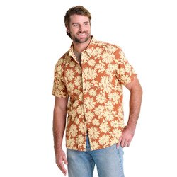 Toad&Co Fletcher Short Sleeve Shirt Men's in Umber Large Floral Print
